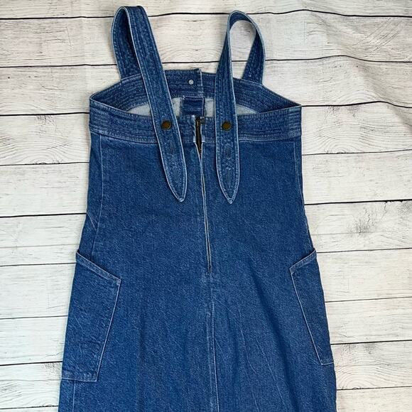 Apiece Apart Arta Marseille Denim Button Front Tank Dress with Belt Size 2 - Picture 10 of 10